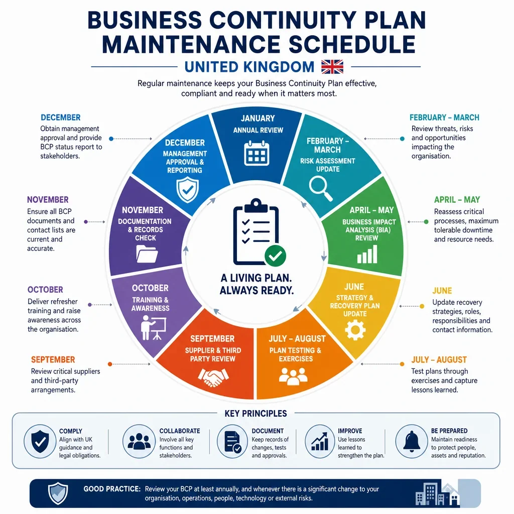 Business Continuity Plan Maintenance Schedule