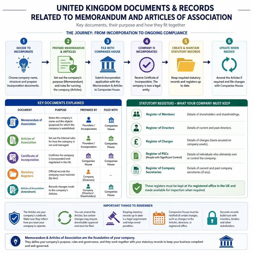 Documents and Records Related to Memorandum and Articles of Association