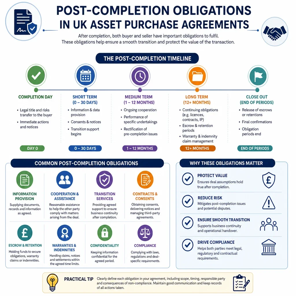 Post-Completion Obligations in UK Asset Purchase Agreements