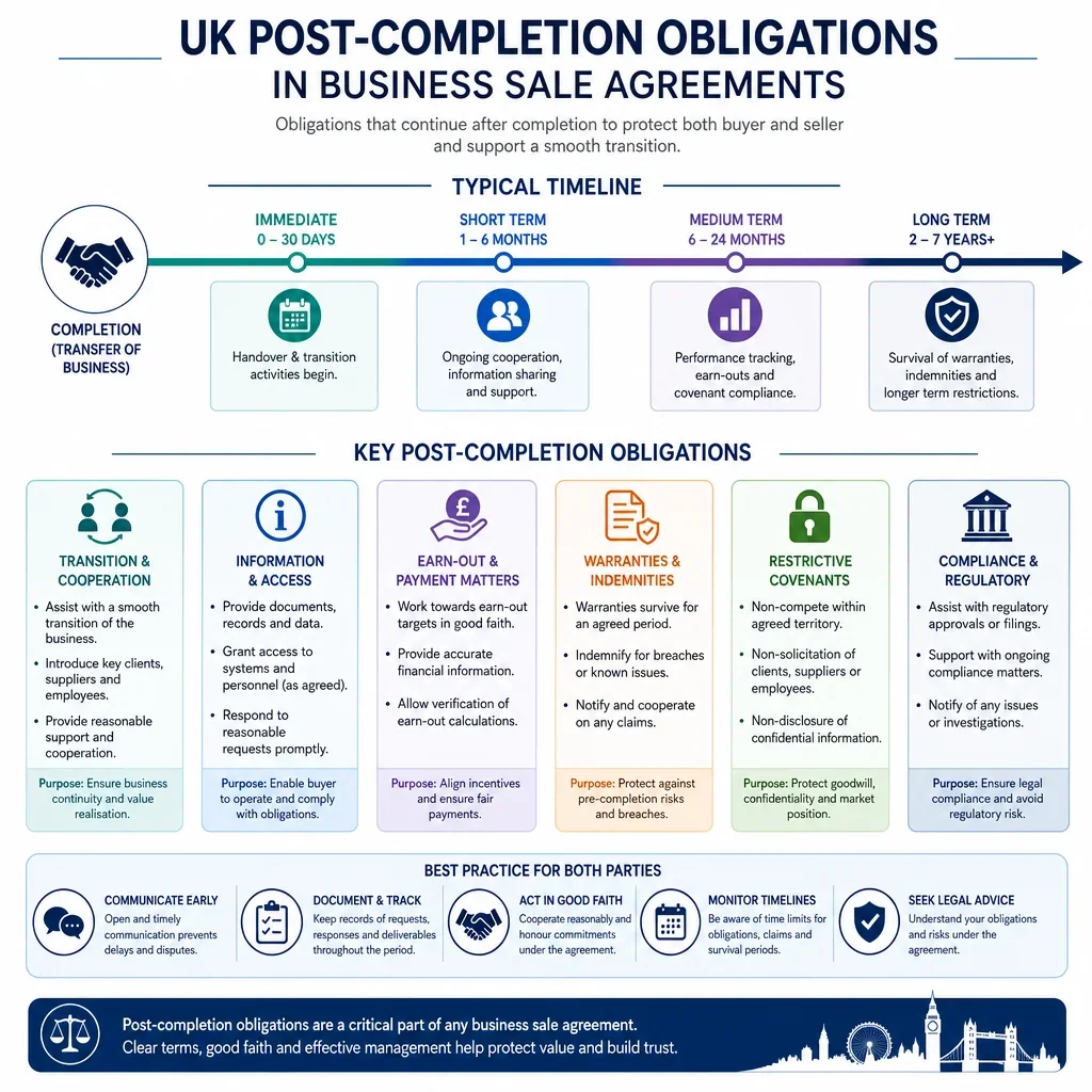 Post-Completion Obligations in UK Business Sale Agreements