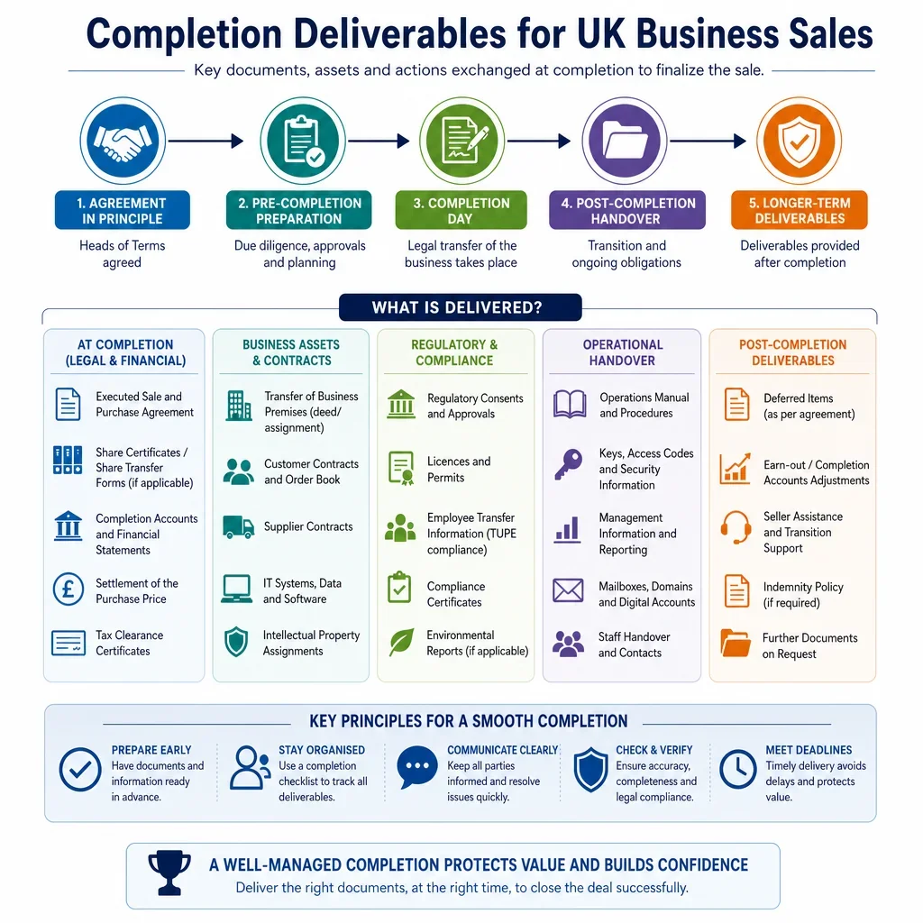 Completion Deliverables for UK Business Sales