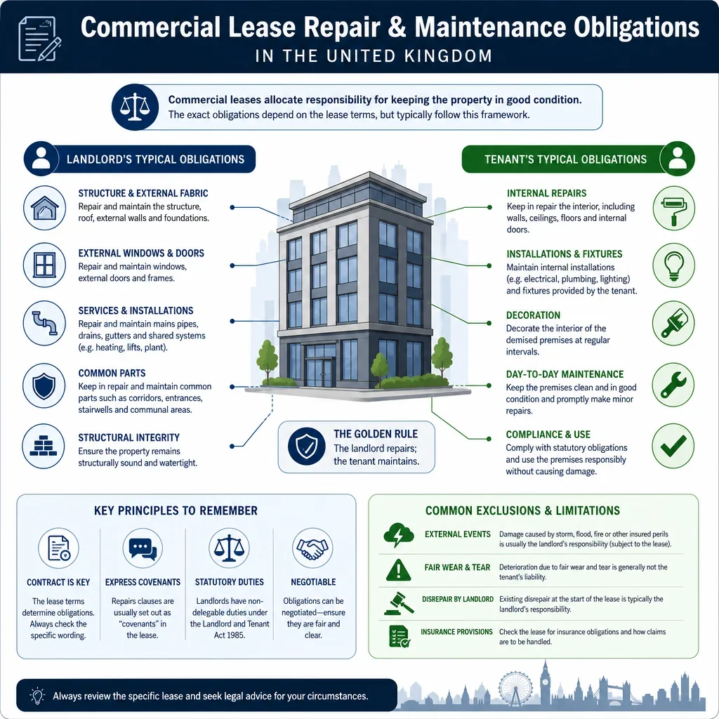 Commercial lease repair and maintenance obligations