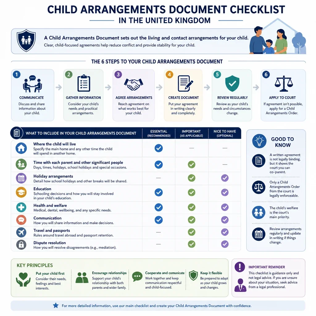 Child Arrangements Document Checklist