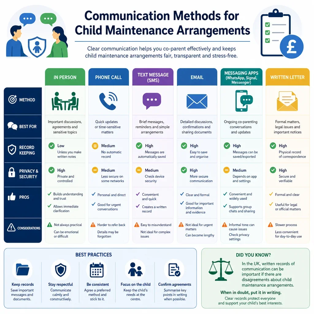 Communication Methods for Child Maintenance Arrangements