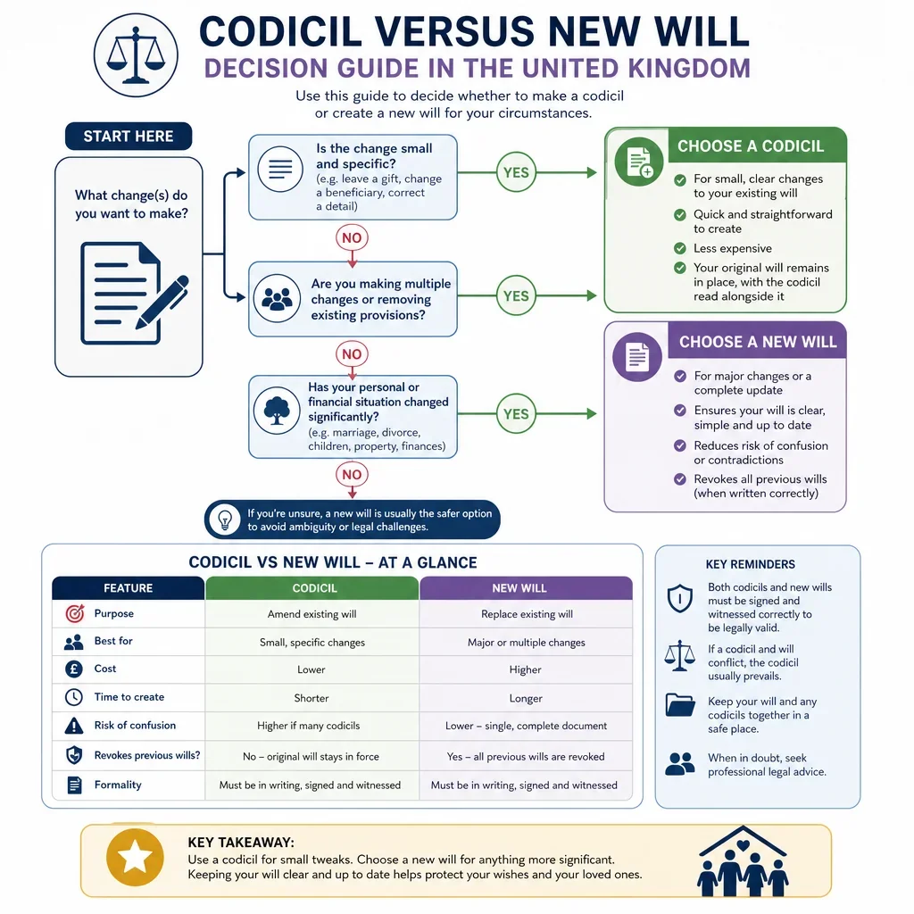Codicil Versus New Will Decision Guide