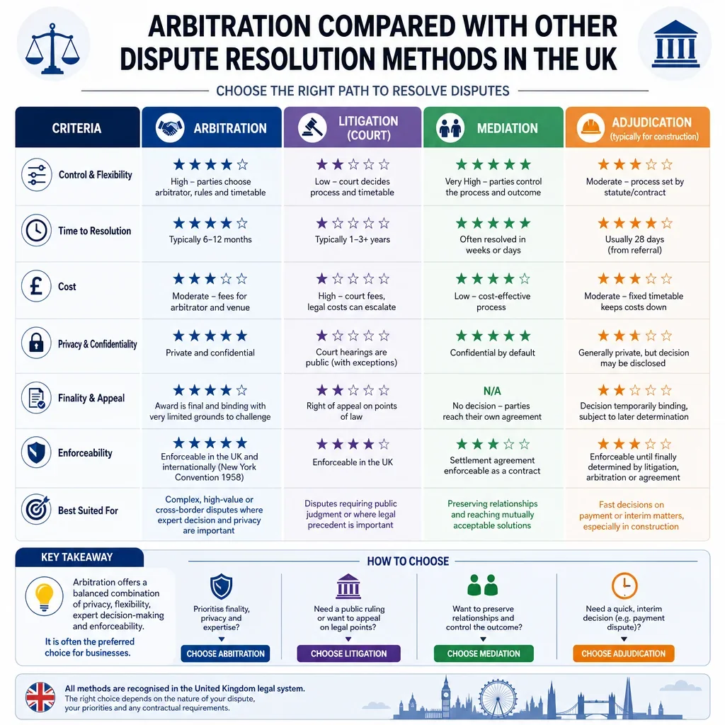 Arbitration Compared With Other Dispute Resolution Methods