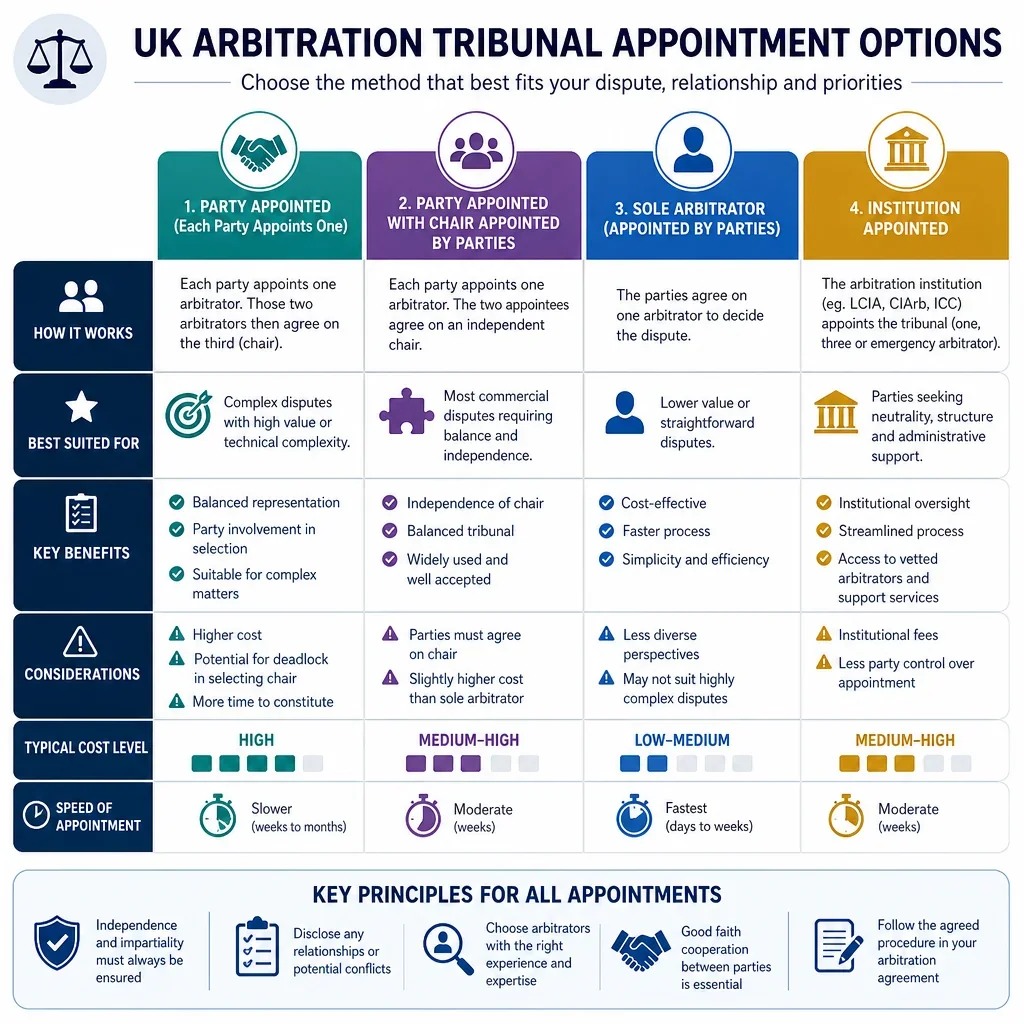 Arbitration Tribunal Appointment Options