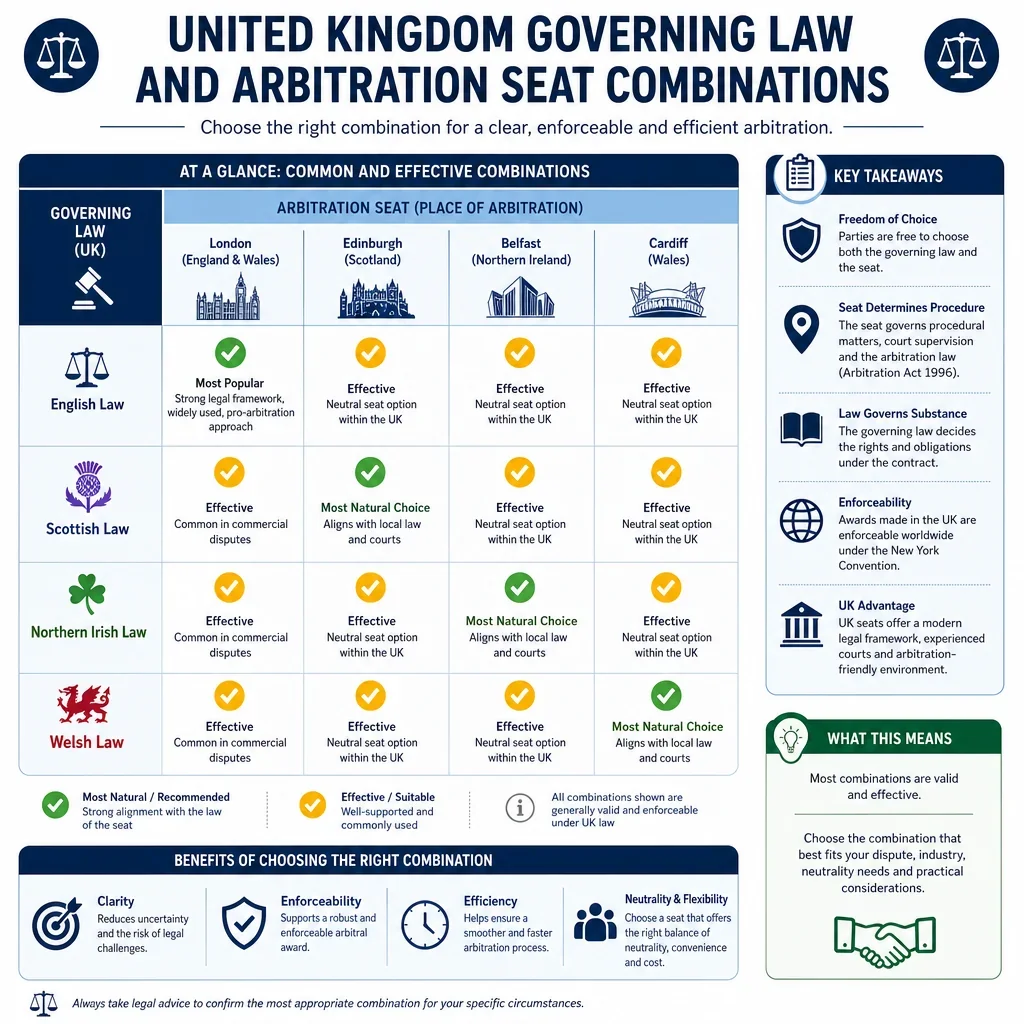 Governing Law and Arbitration Seat Combinations