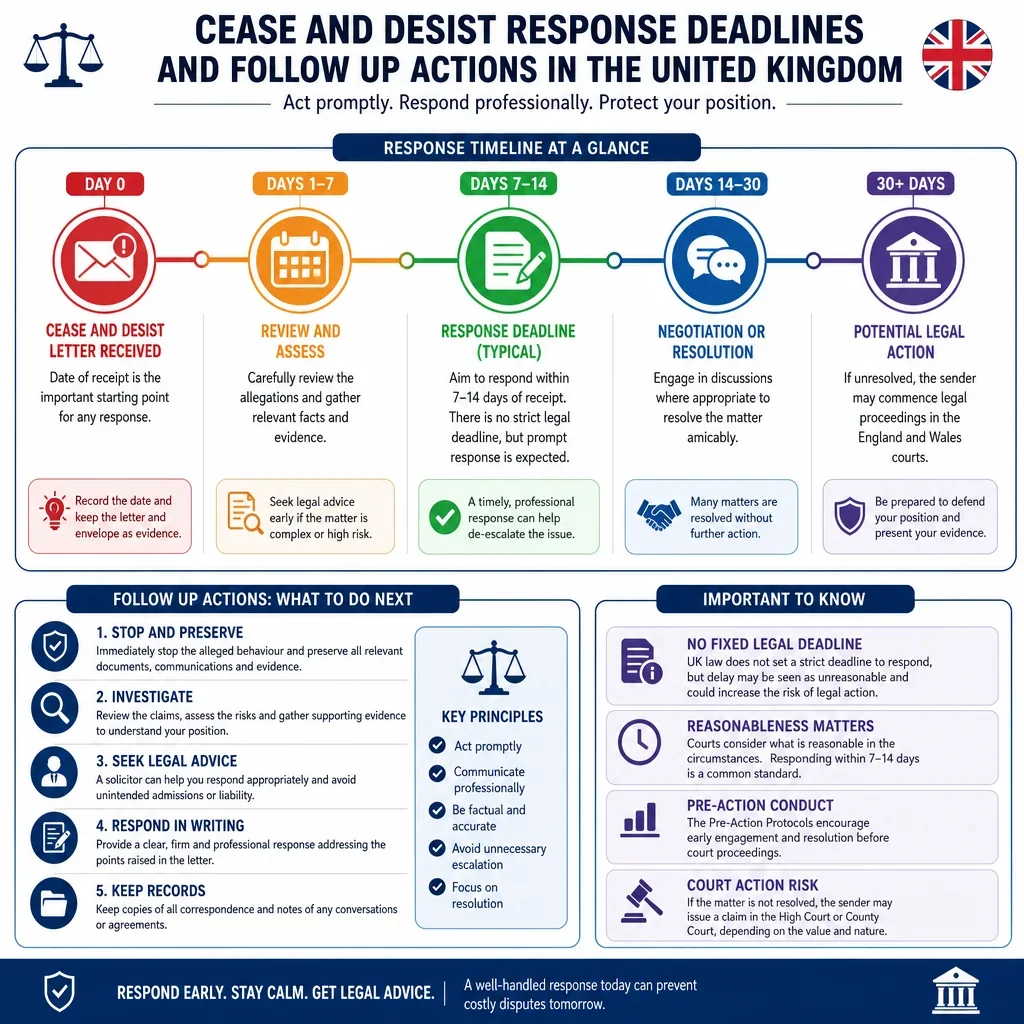 Cease and Desist Response Deadlines And Follow Up Actions
