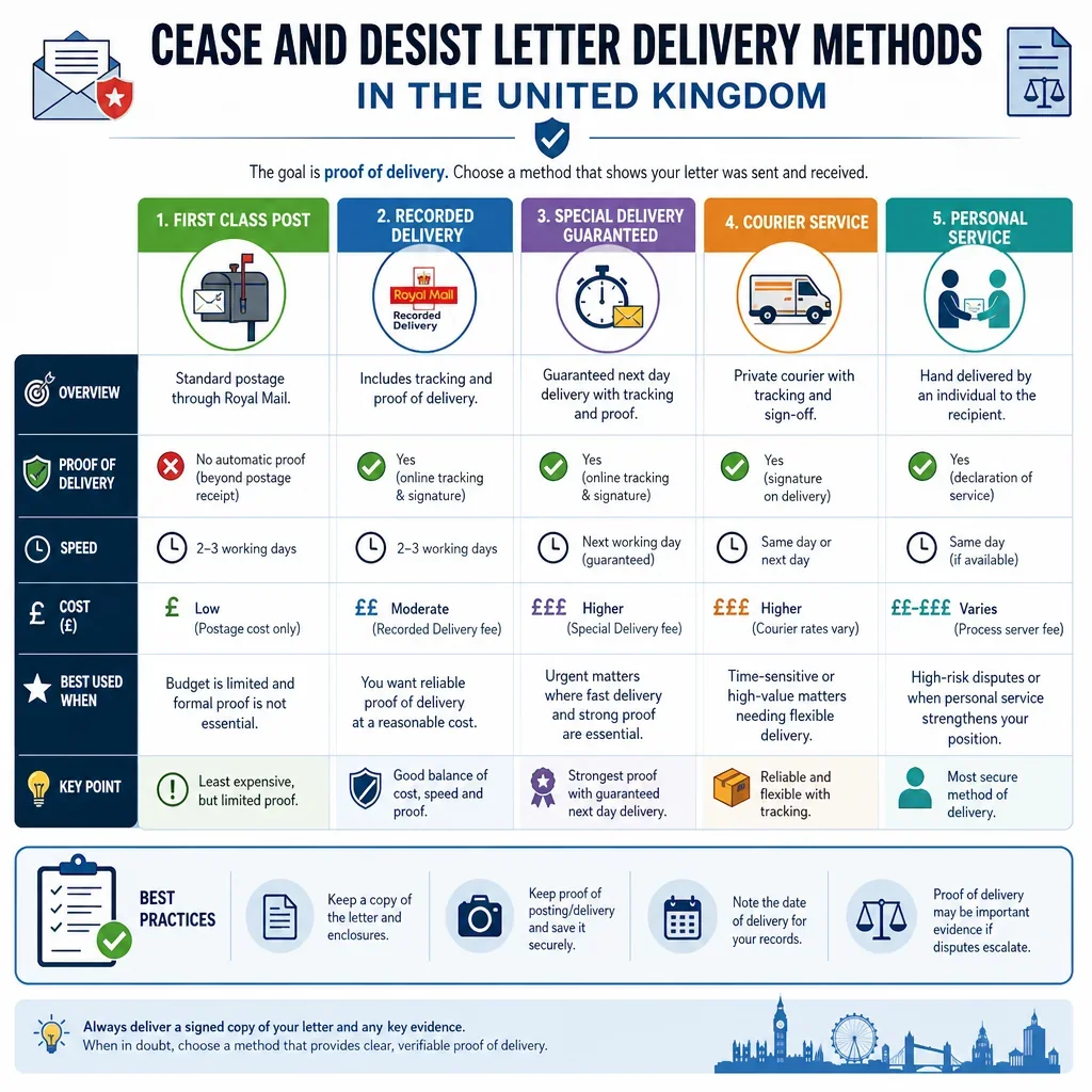 Cease and Desist Letter Delivery Methods