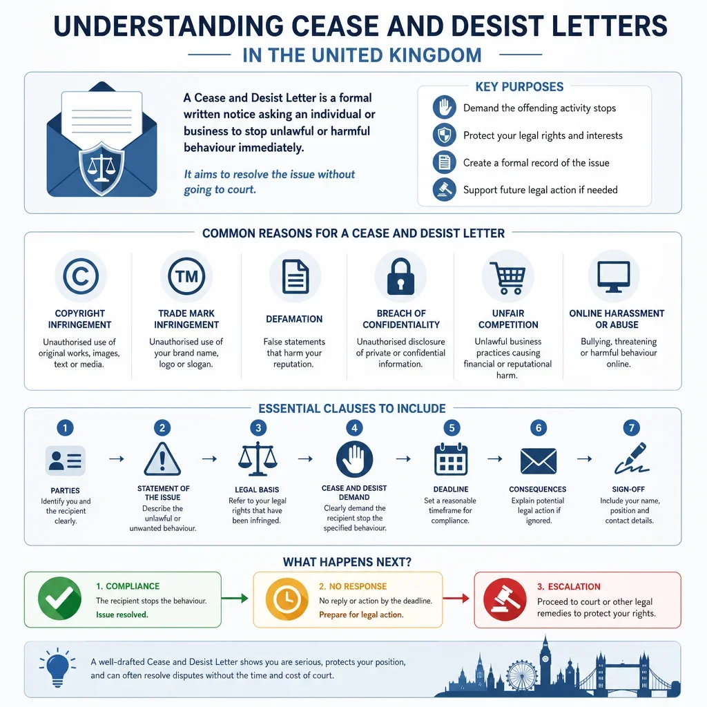 Cease and Desist Letter Clause Library