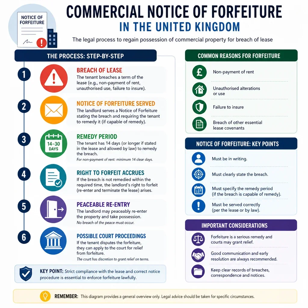 User Input Fields For Commercial Notice Of Forfeiture