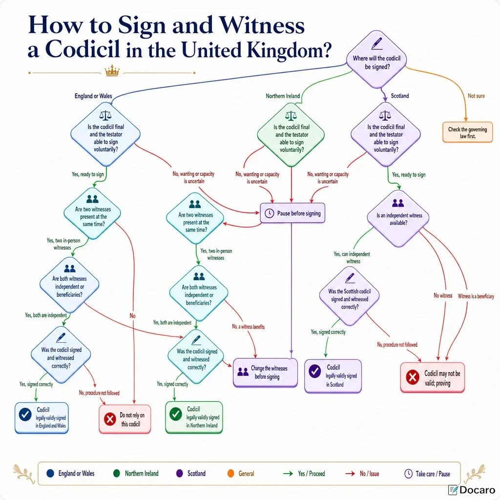 How to Sign and Witness a Codicil in the United Kingdom?
