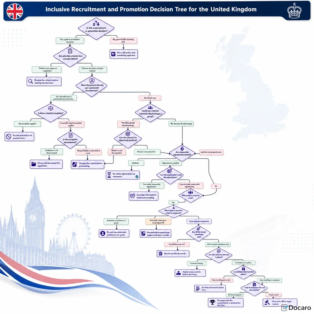 Inclusive Recruitment and Promotion Decision Tree for the United Kingdom