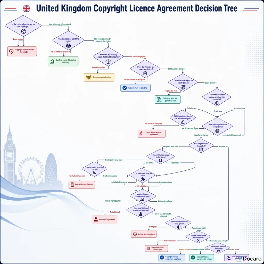 United Kingdom Copyright Licence Agreement Decision Tree