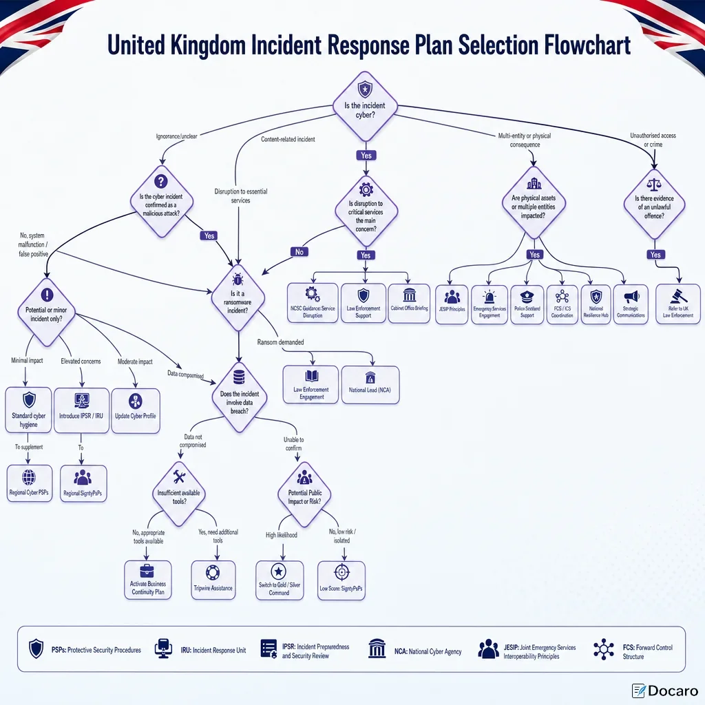 United Kingdom Incident Response Plan Selection Flowchart