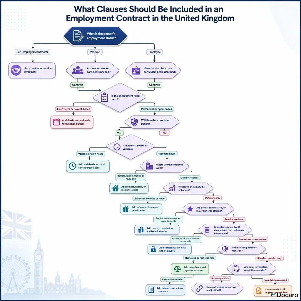 What Clauses Should Be Included in an Employment Contract in the United Kingdom