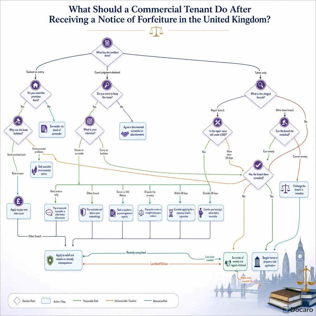 What Should a Commercial Tenant Do After Receiving a Notice of Forfeiture in the United Kingdom?