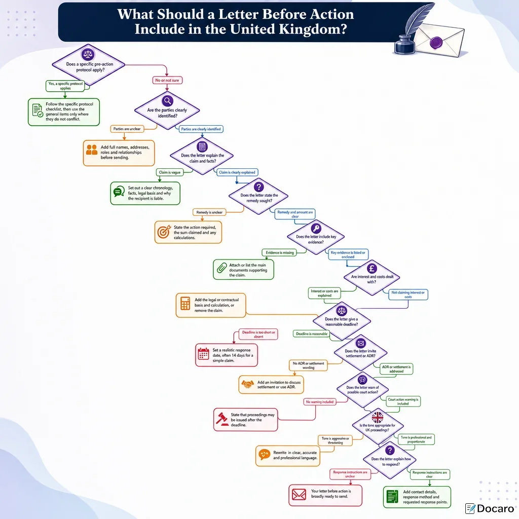 What Should a Letter Before Action Include in the United Kingdom?