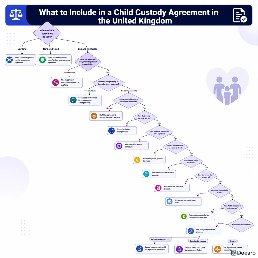 What to Include in a Child Custody Agreement in the United Kingdom