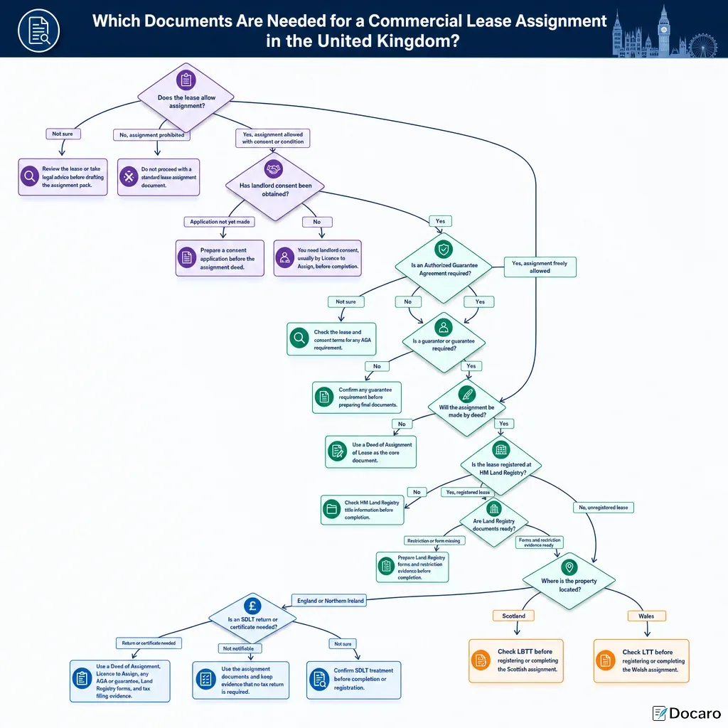 Which Documents Are Needed for a Commercial Lease Assignment in the United Kingdom?