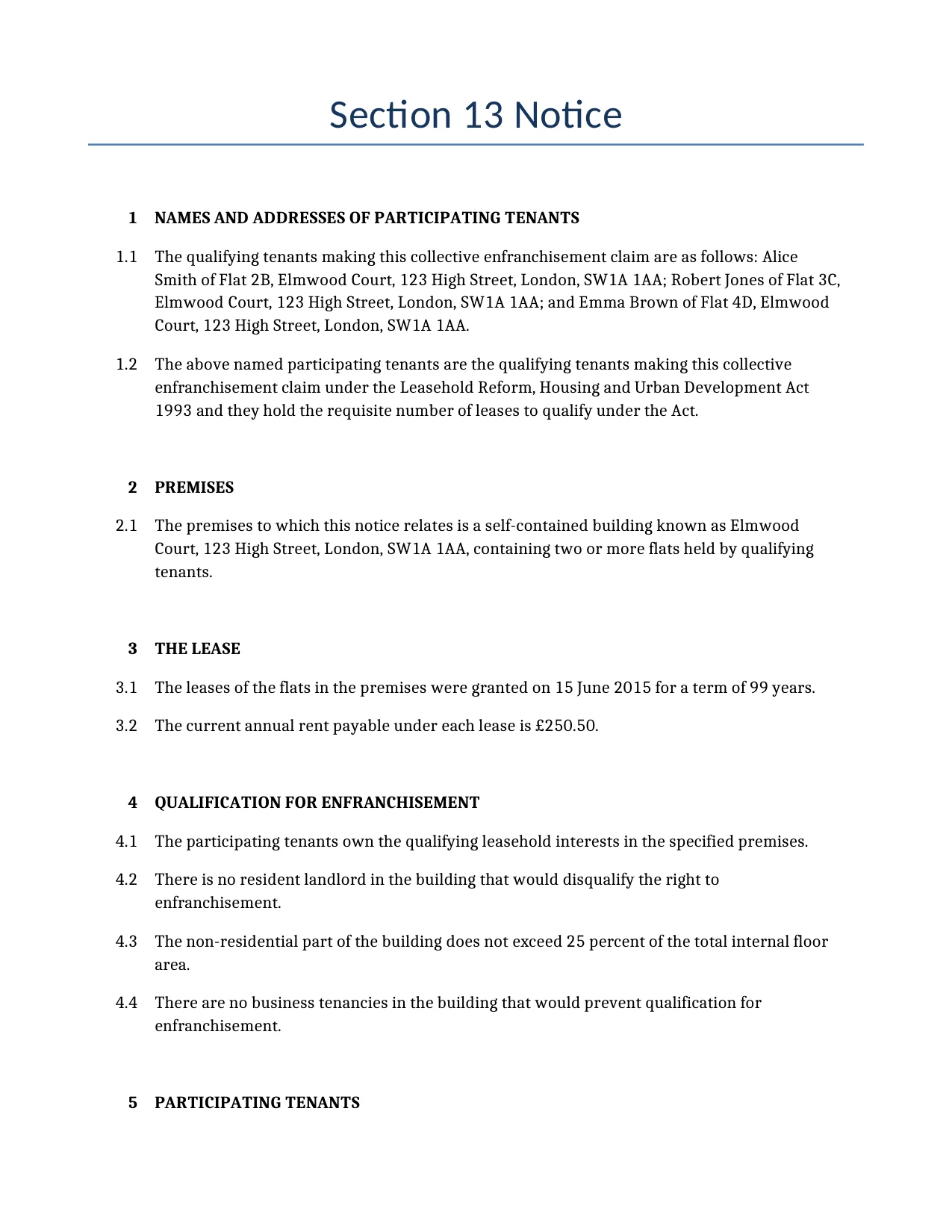 Example of a Section 13 Notice for use in the United Kingdom</b> generated by our AI model.